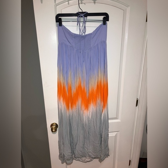 Essentiel Antwerp Dimple Multicolor Ombré Halter Maxi dress 🩵 so 38 - Picture 8 of 11